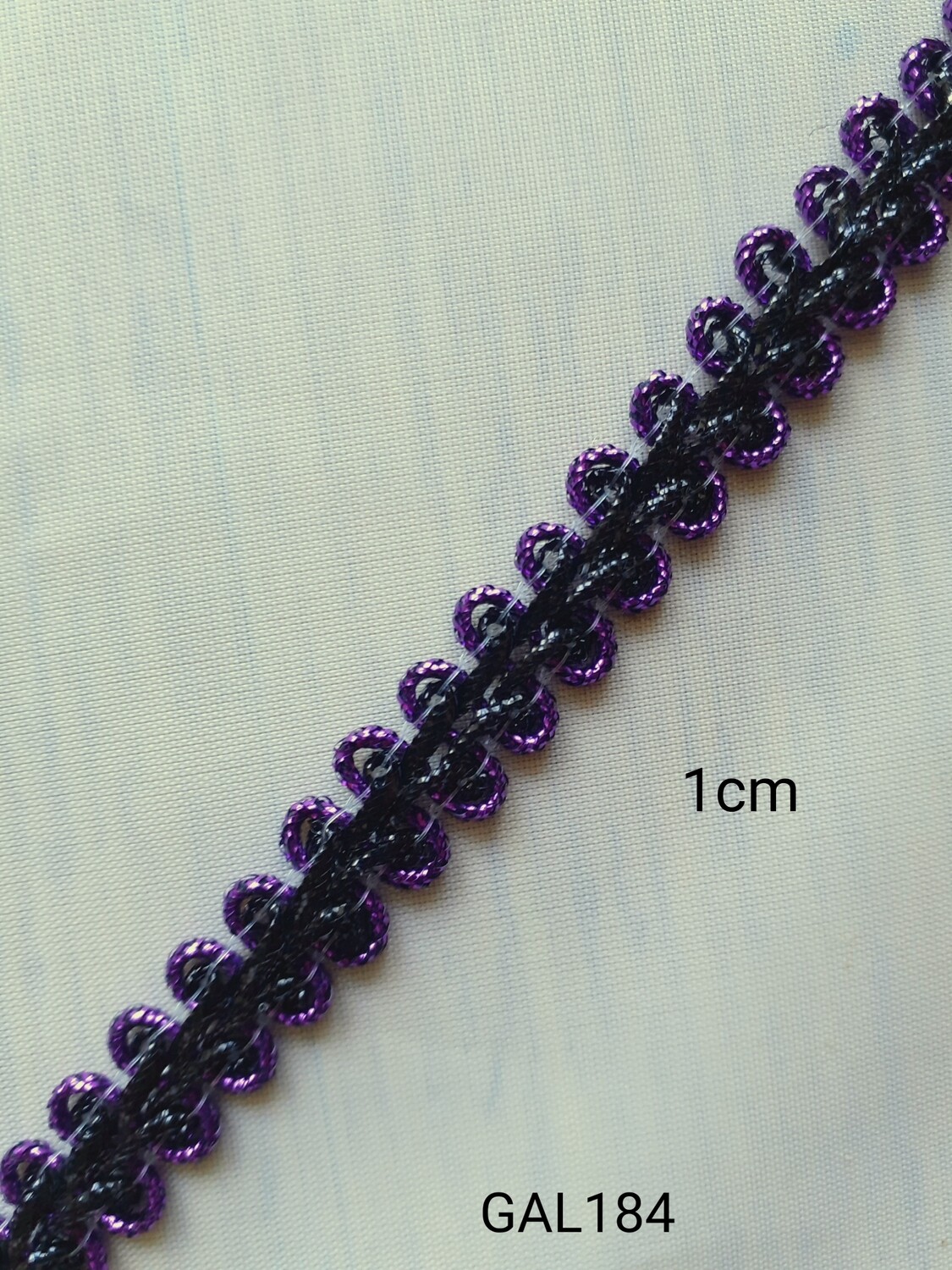 Galon épi noir /violet 1cm