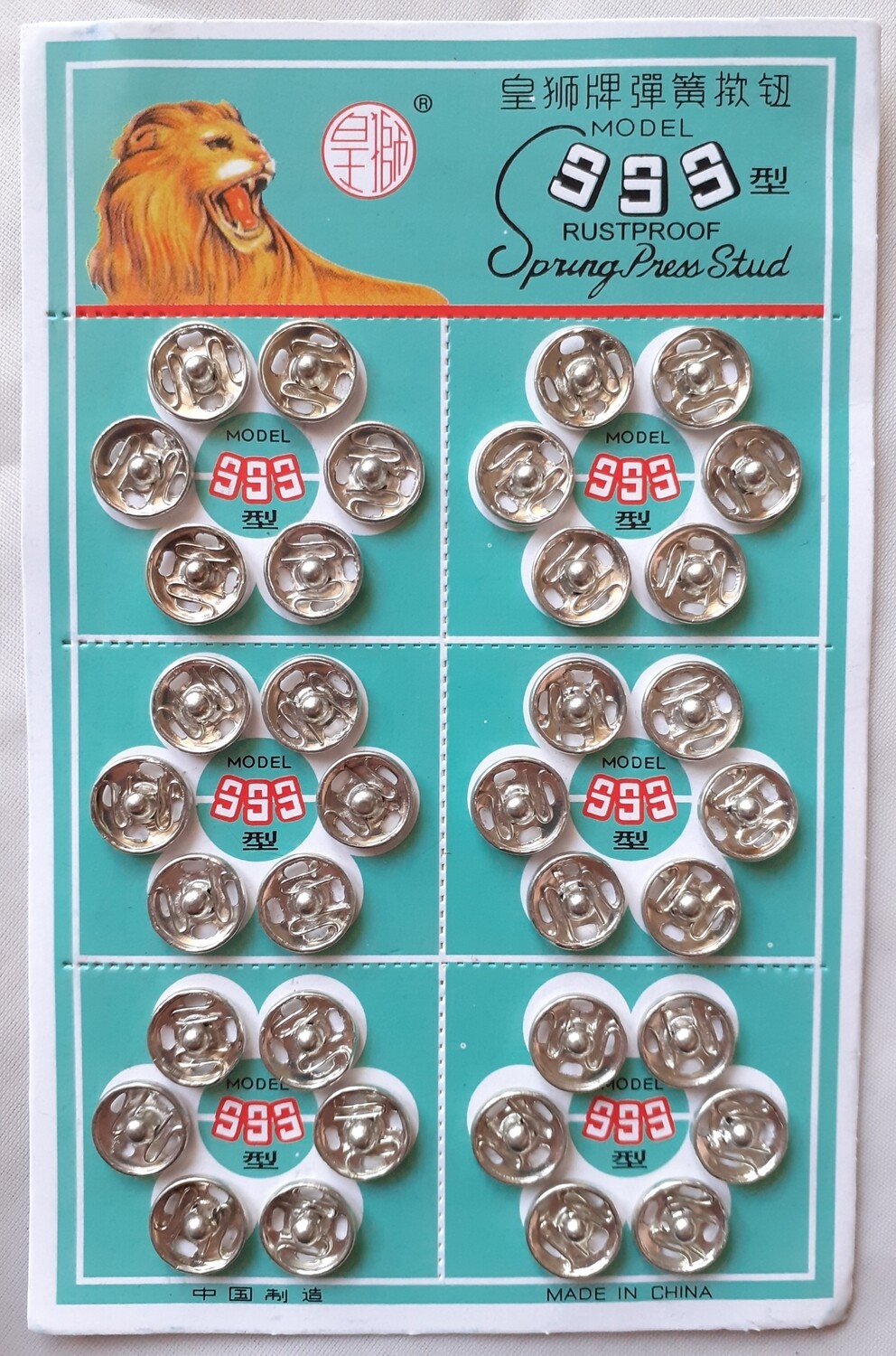 Plaquette boutons pressions 10mm