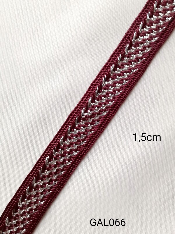 Sfifa bordeaux/argenté 1,5cm