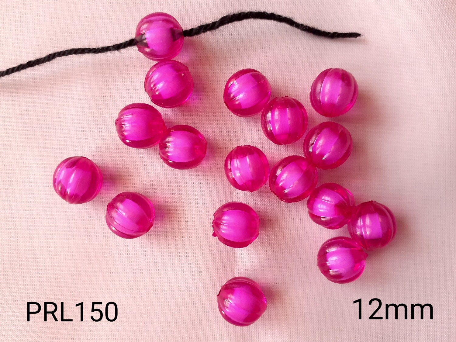 40 perles 12mm fushia