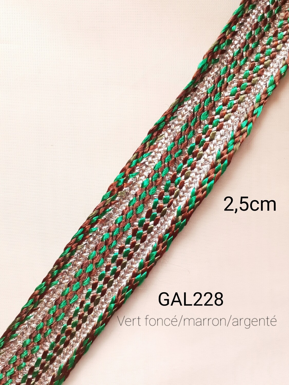Ruban galon sfifa marron et vert