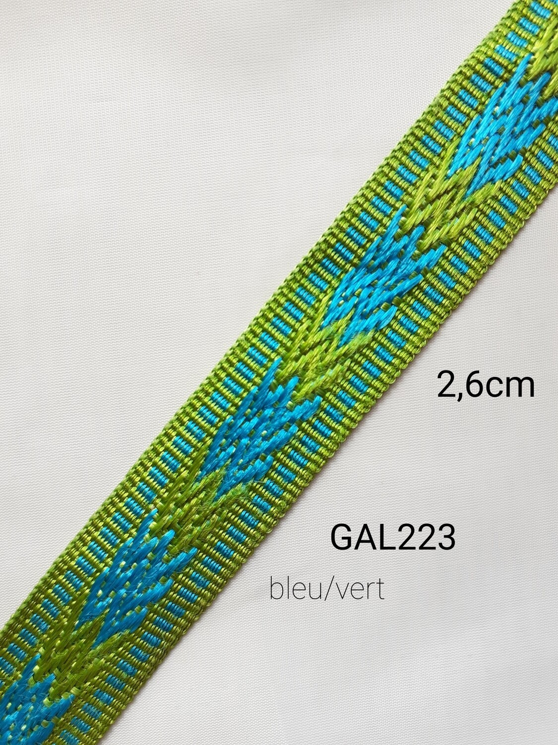 Ruban galon sfifa vert et bleu