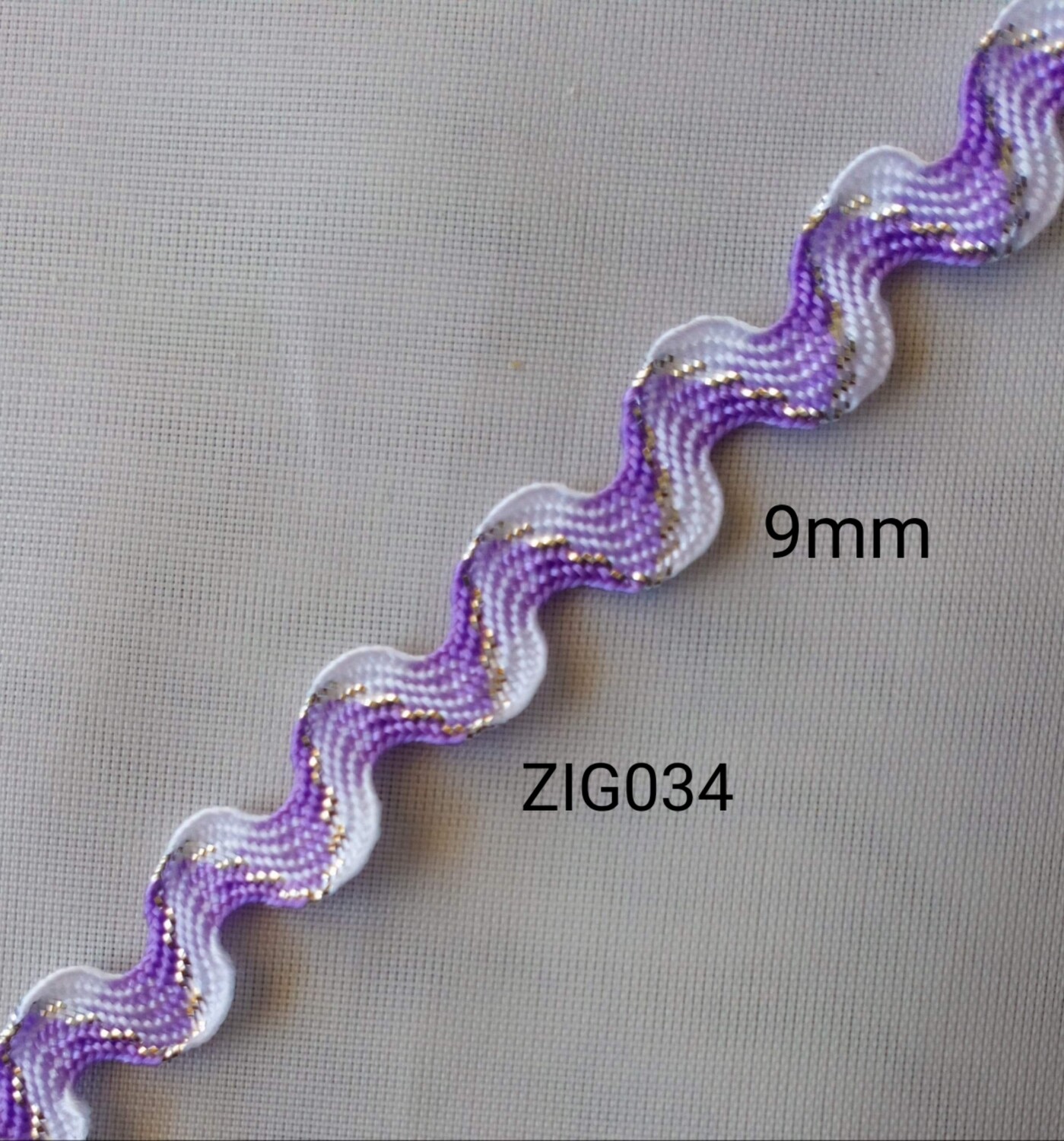 Ruban galon zig zag brillant 9mm(choisissez vos couleurs)