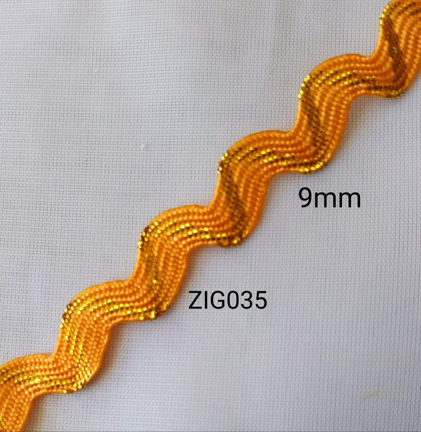 Ruban galon zig zag brillant 9mm(choisissez vos couleurs)