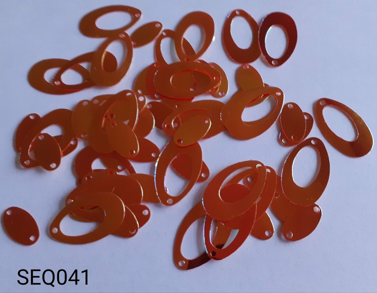 Sequins 10 g boucles 22x13mm / 2 coloris, Couleur: orange