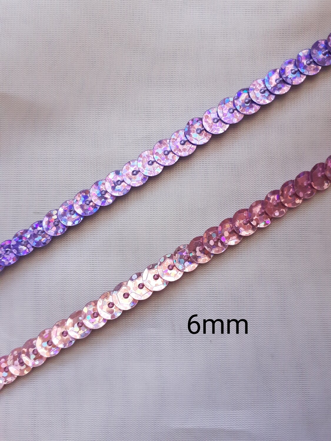 Ruban galon 6mm sequins / 2 coloris