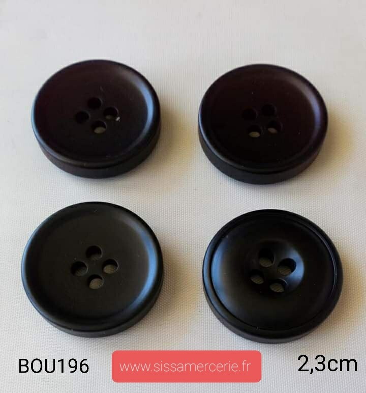 5 grands boutons en ivoire et en noir 2,3cm