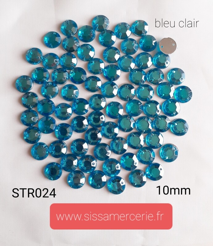 200 strass à facette 10mm/4 couleurs