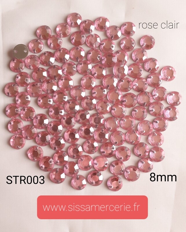 300 strass 8mm à facette 2 coloris