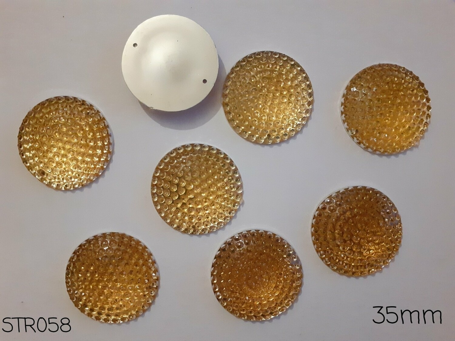 Joli strass rond 35mm/ 8 couleurs disponibles , Couleur: jaune