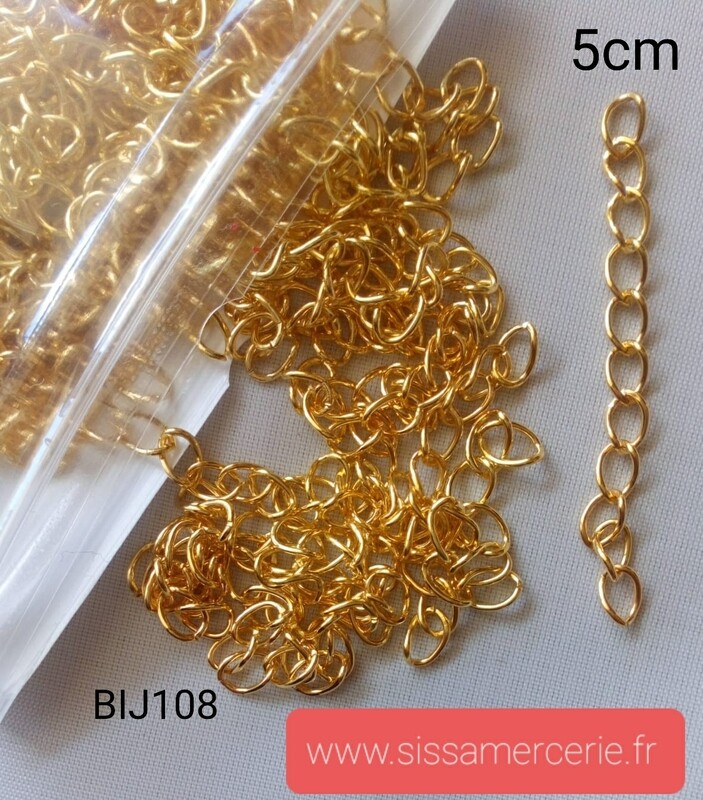 25 chaîne d'extension 5 et 7cm 3 coloris