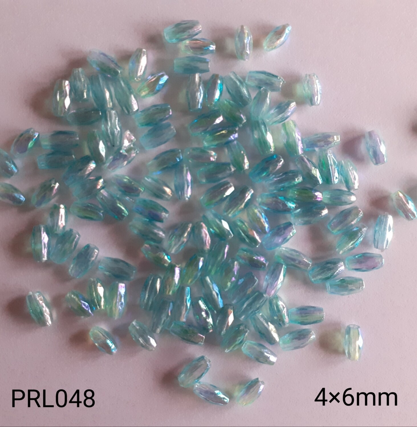 400 perles de riz 4x6mm nacré / 2 coloris, Couleur: Bleu clair nacré
