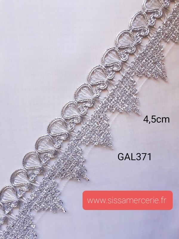 Galon 4,5 cm doré et argenté