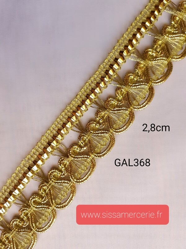11 mètres galon 2,8 cm doré/argenté