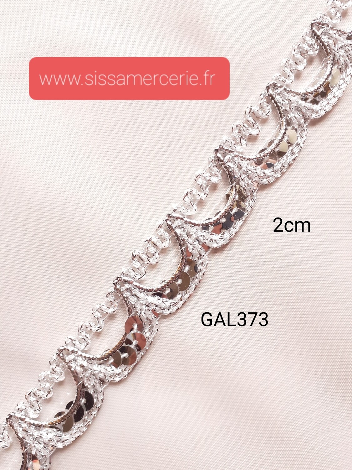 Ruban galon 2cm argenté & doré