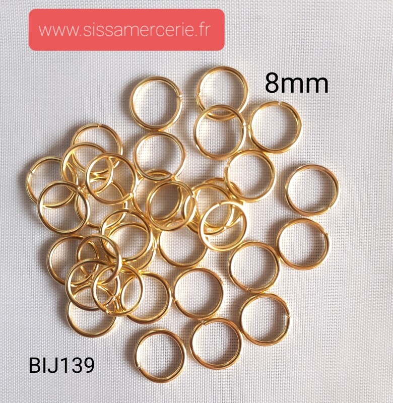50 anneaux 8mm / 5 couleurs disponibles 