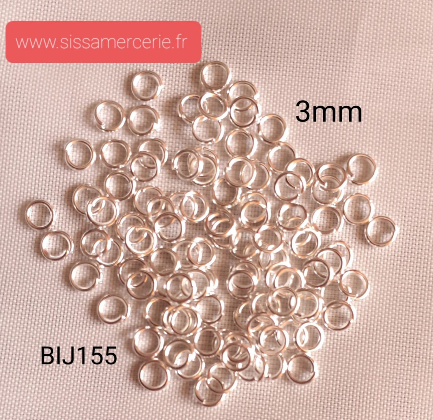 190 anneaux 3 mm / 3 couleurs disponibles
