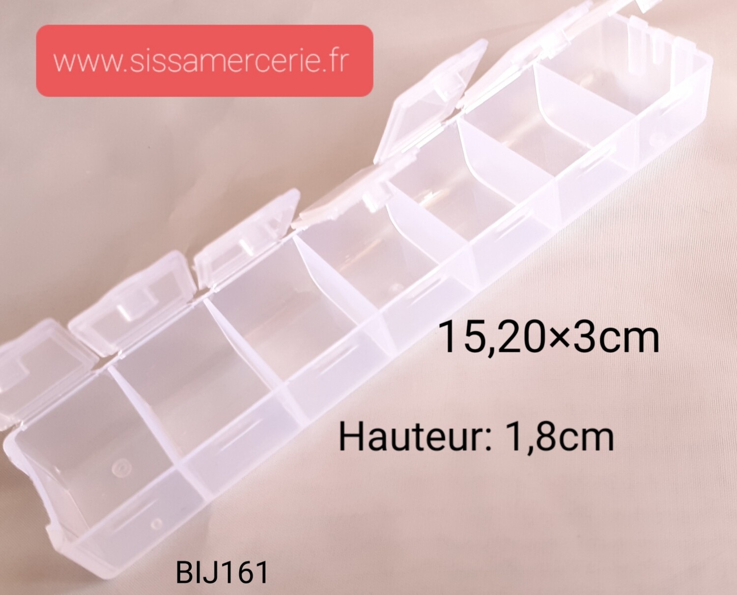 Boîte de rangement 15,2 x 3 x 1,5 cm