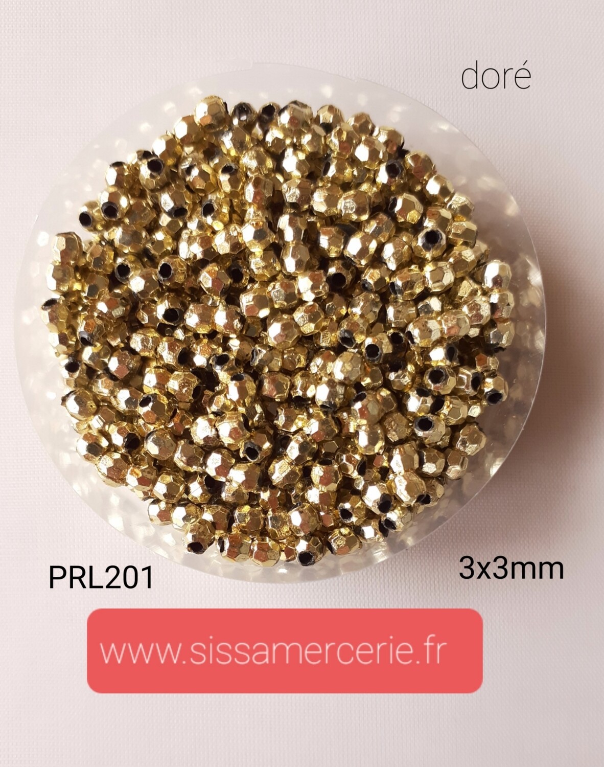 1200 perles à facette 3x3mm / 11 coloris