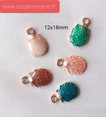 Pendentif émaillé coquillage de mer  (choisissez vos couleurs)