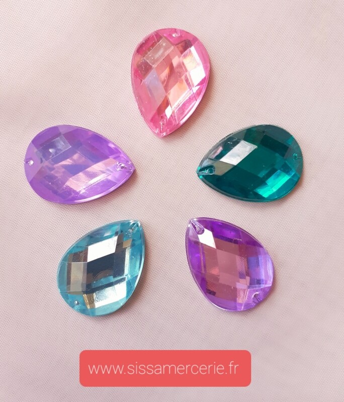 10 strass goutte 18x25mm