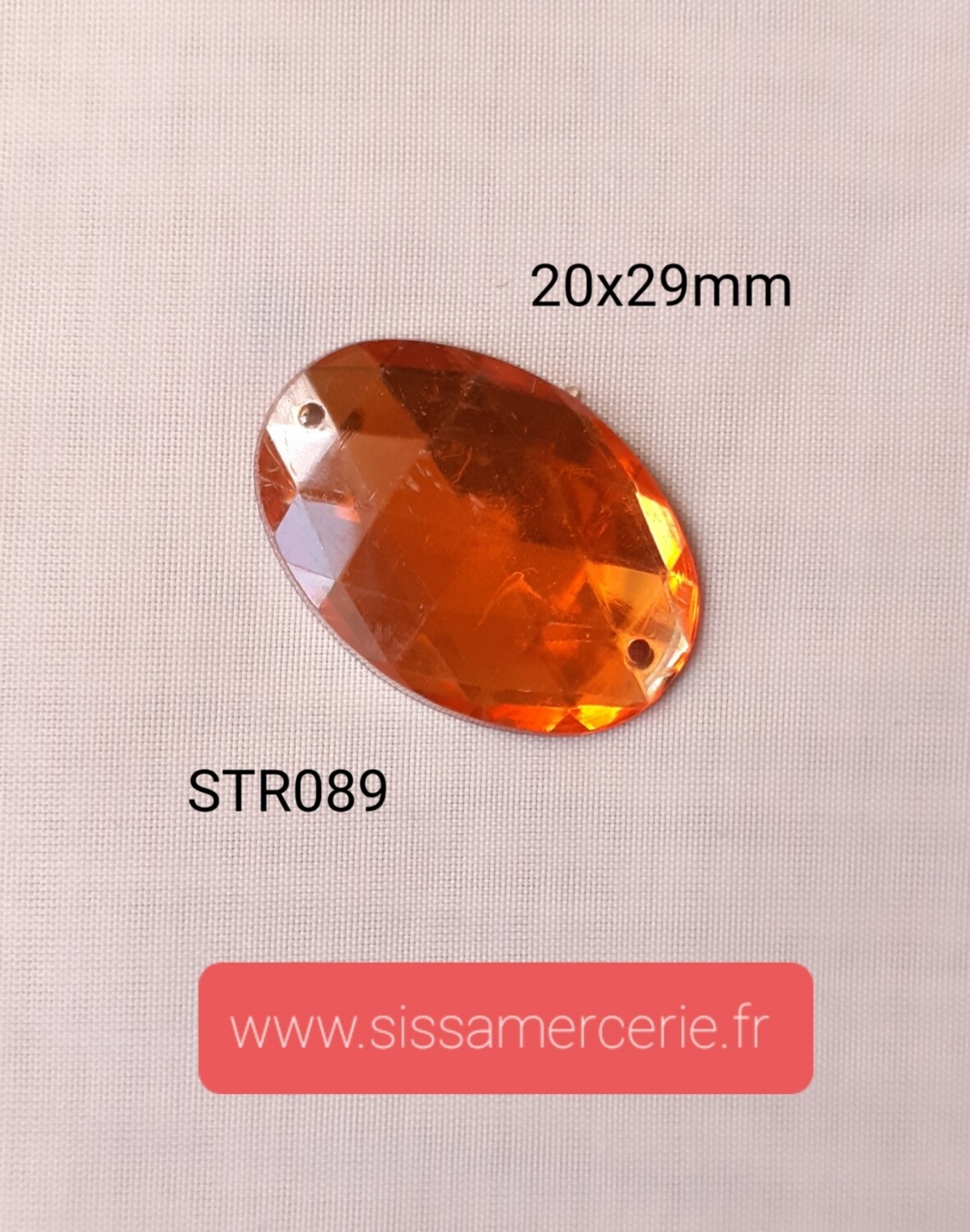 14 strass ovale 20x29mm 11 coloris, Couleur: orange