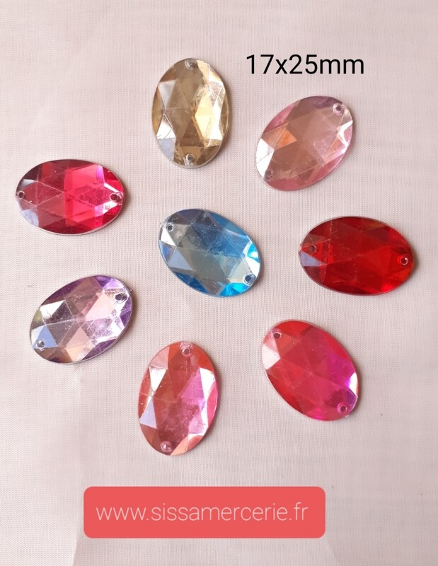 20 strass ovale 17x25mm