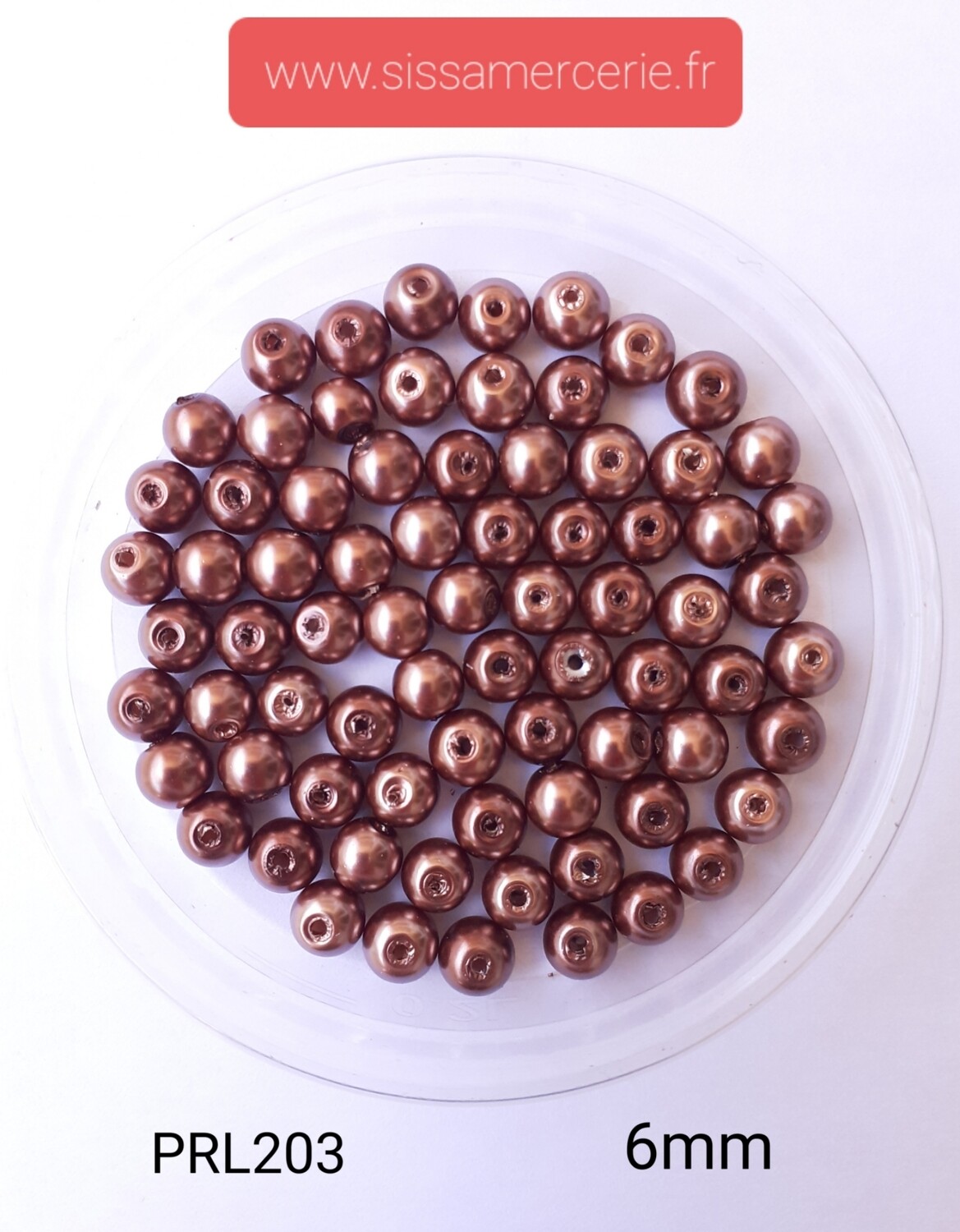 80 perles en verre teinté 6mm 18 coloris, Choisissez vos couleurs: marron brun
