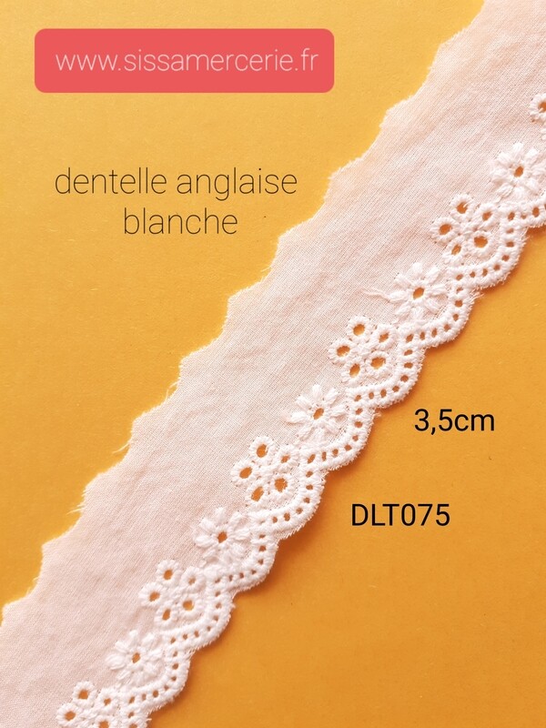 Broderie anglaise blanche 3,5cm