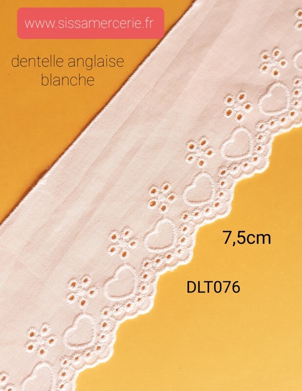 Broderie anglaise blanche 7,5cm