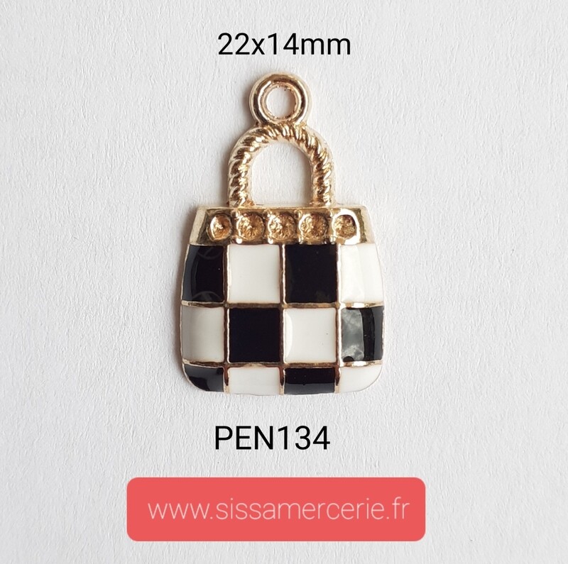 Pendentif / breloque sac noir