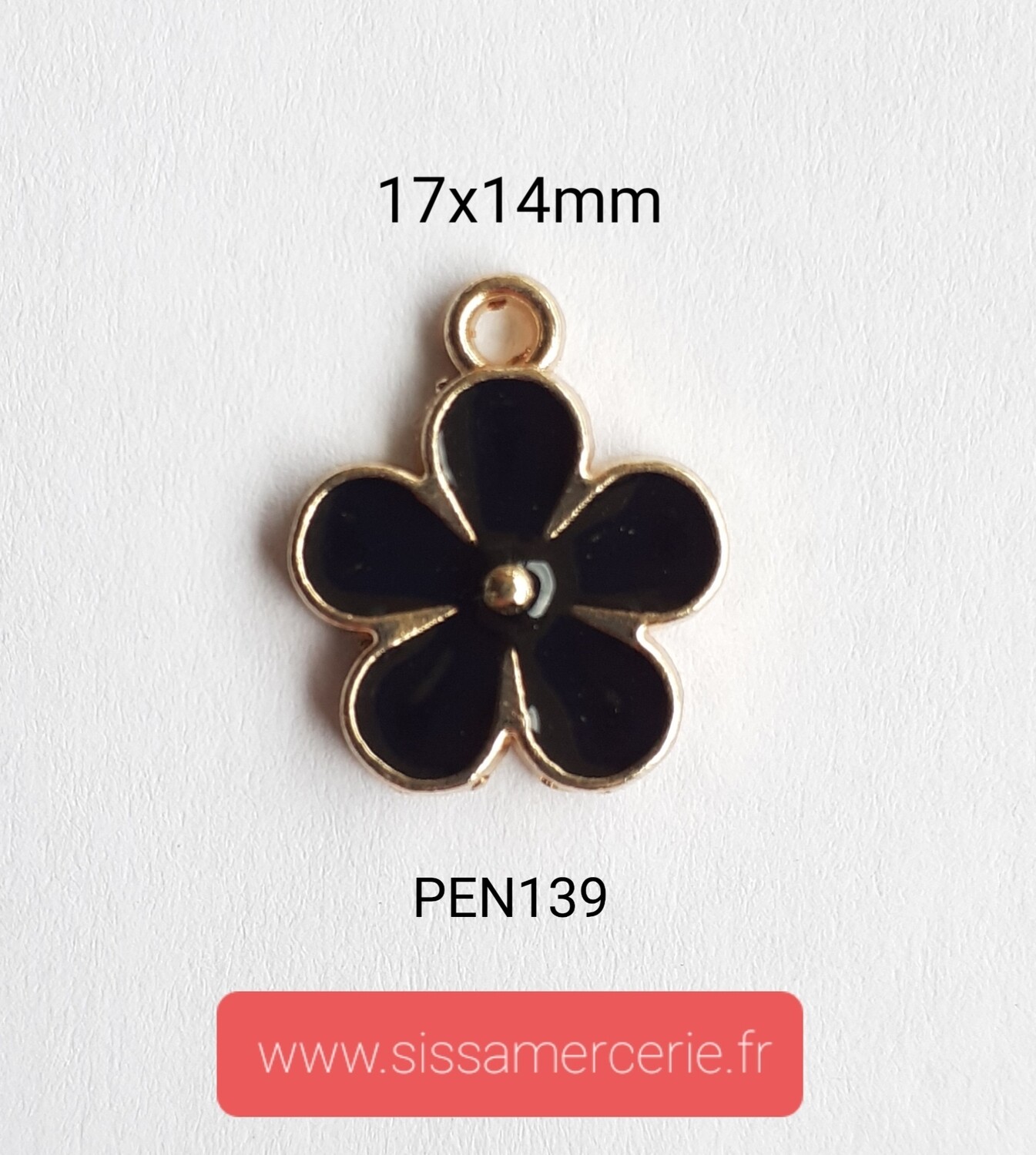 Pendentif / breloque fleur noire