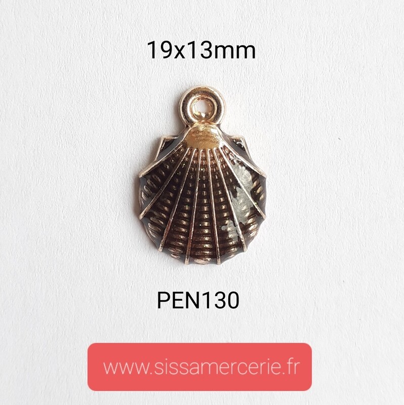 Pendentif / breloque coquillage noir