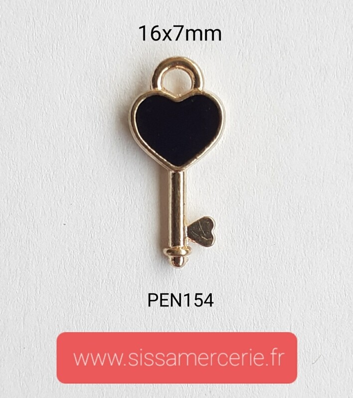 Pendentif / breloque clé coeur