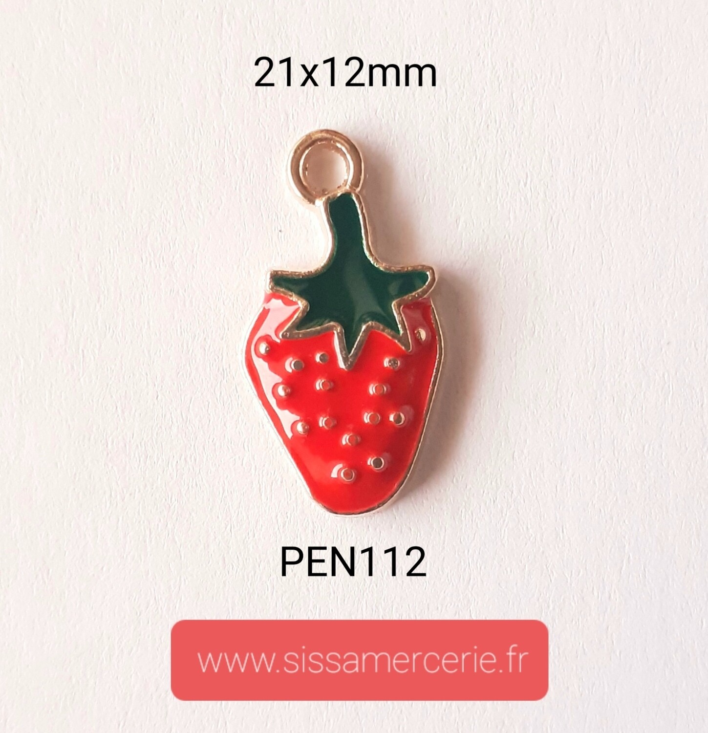 Pendentif / breloque grande fraise