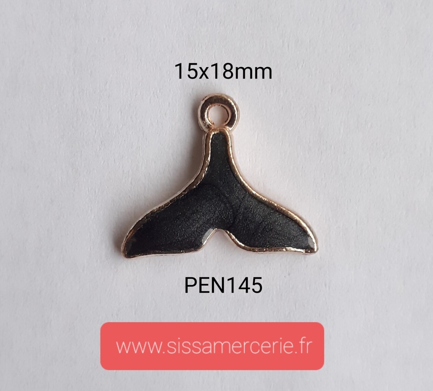 Pendentif / breloque queue de sirène, Choisissez vos couleurs: noir