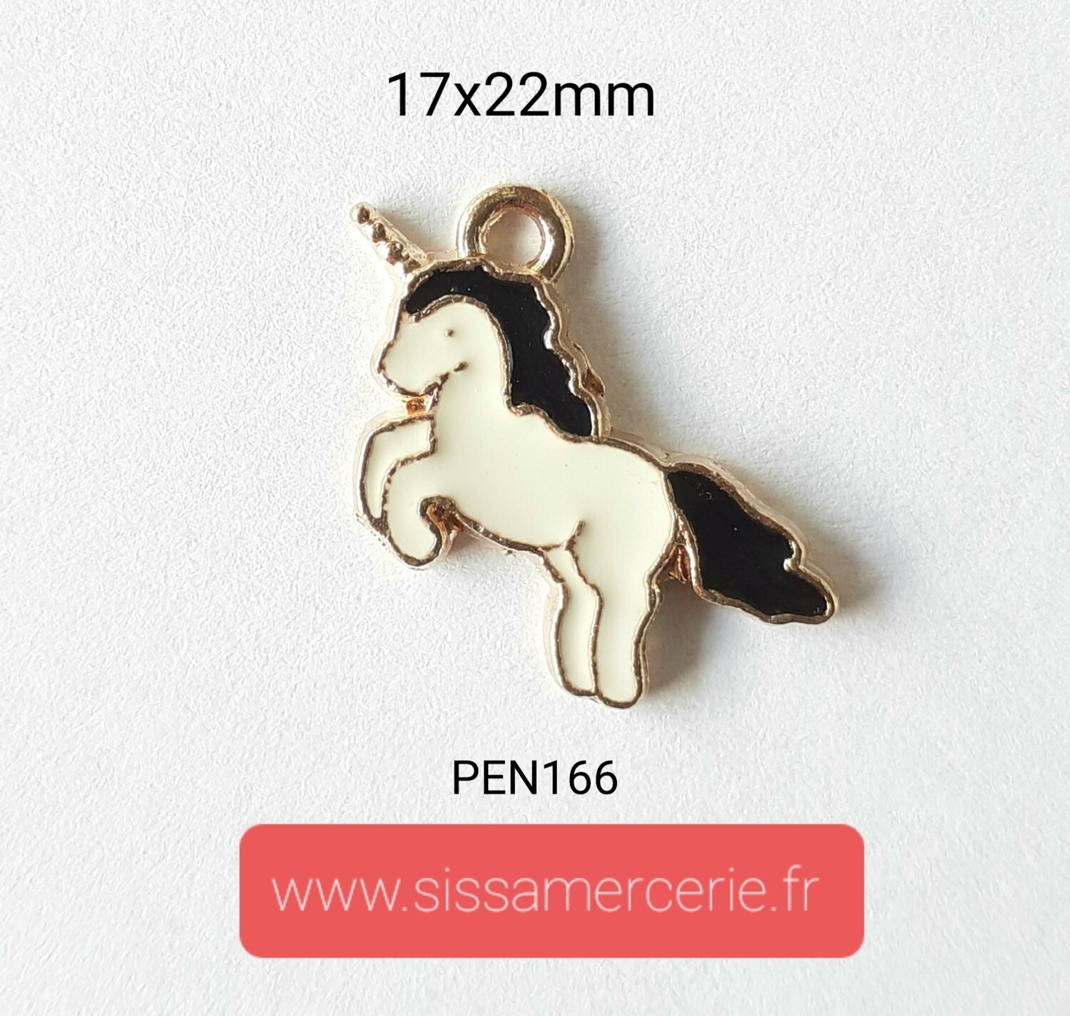 Pendentif / breloque licorne, Choisissez vos couleurs: noir