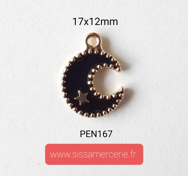 Pendentif / breloque croissant avec étoile 