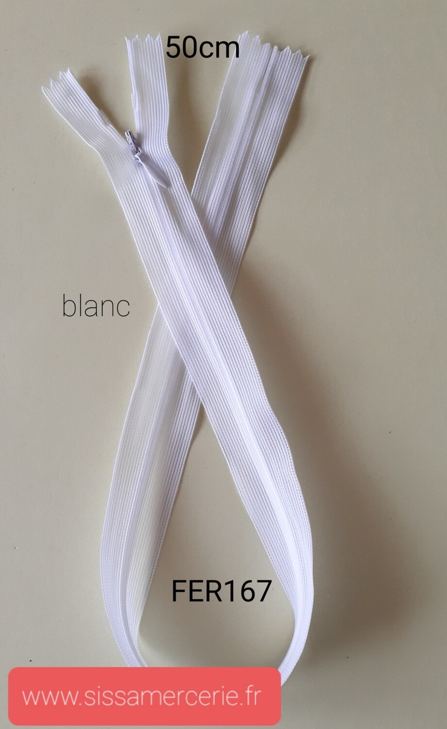Fermeture éclair INVISIBLE 45 cm/19 coloris