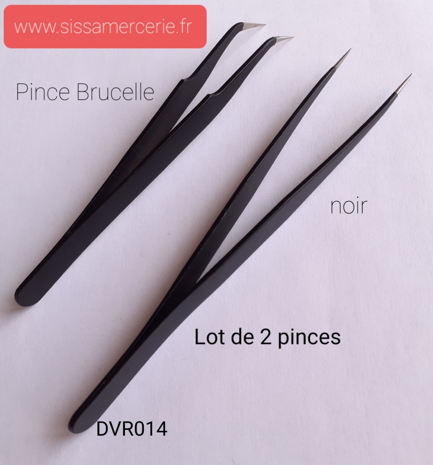 Lot de 2 pinces Brucelle noire