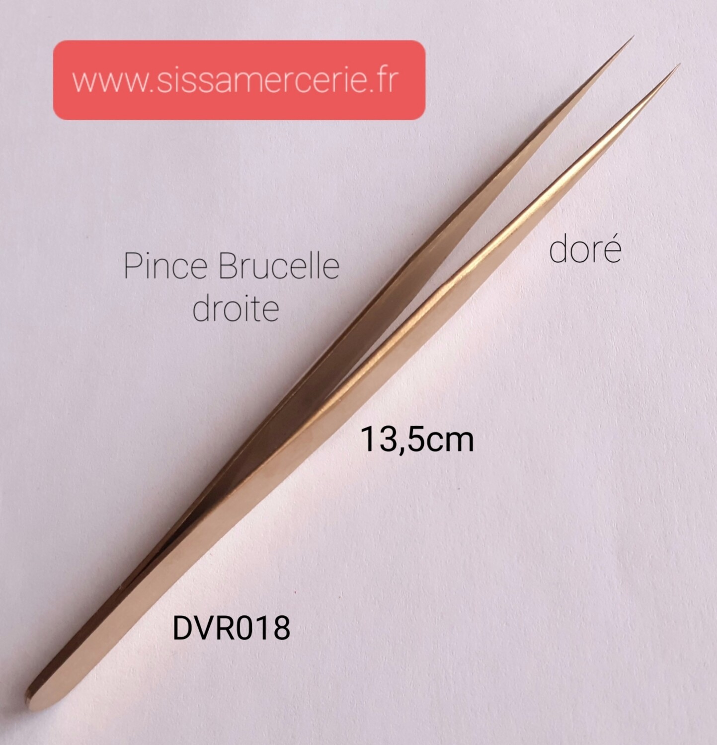 Pince Brucelle droite doré 13,5cm