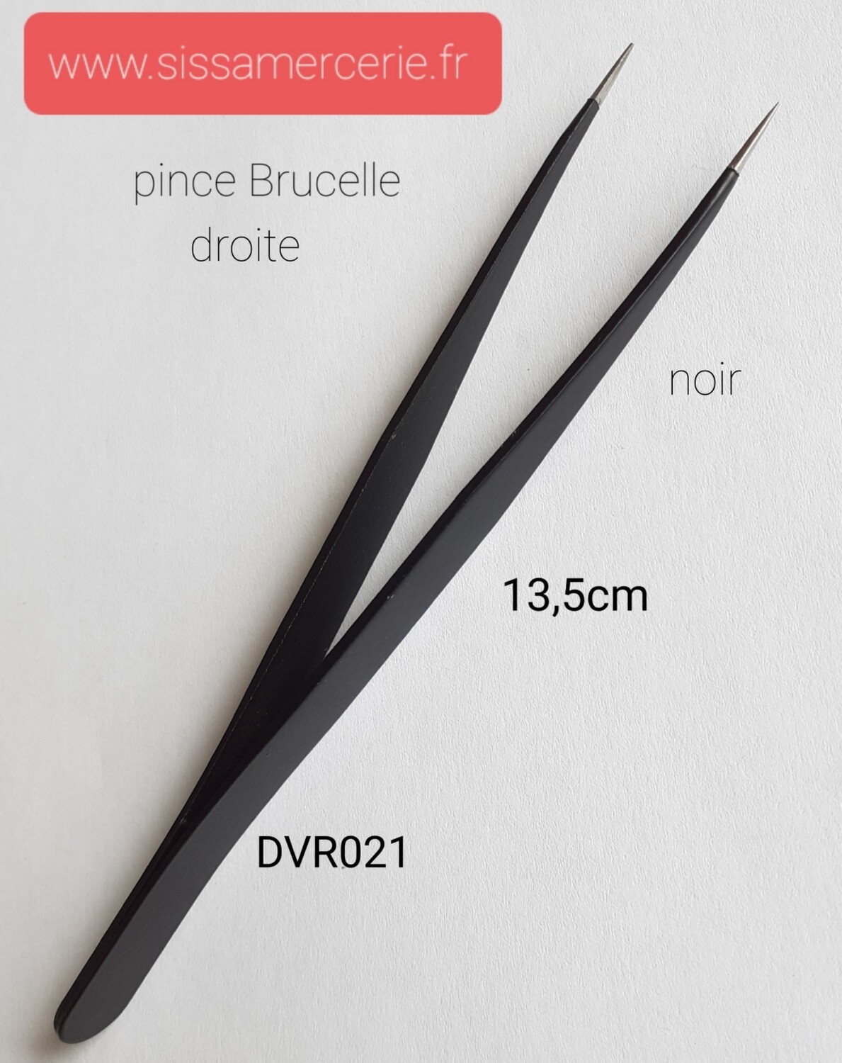 Pince Brucelle droite noire 13,5cm