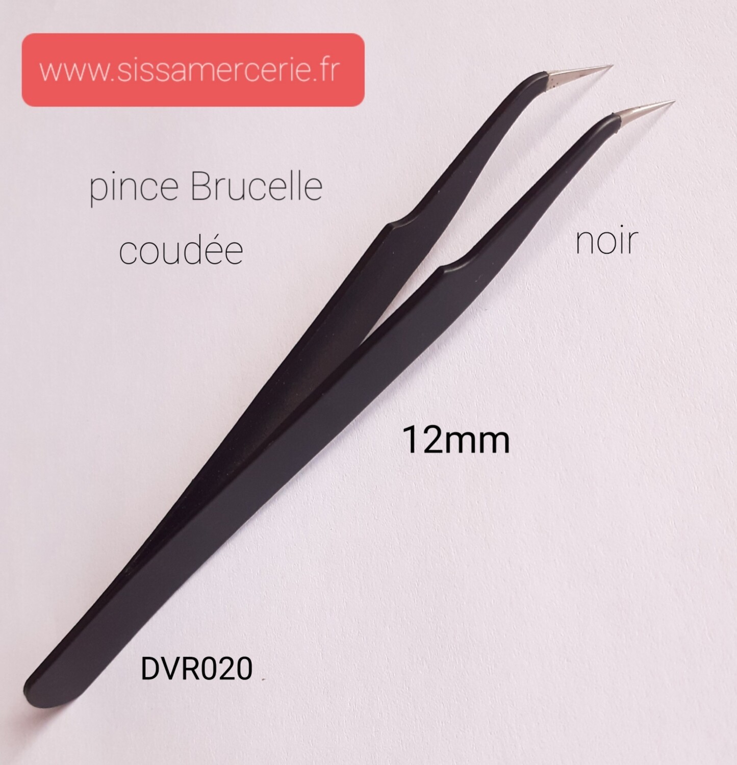 Pince Brucelle coudée 12cm noire