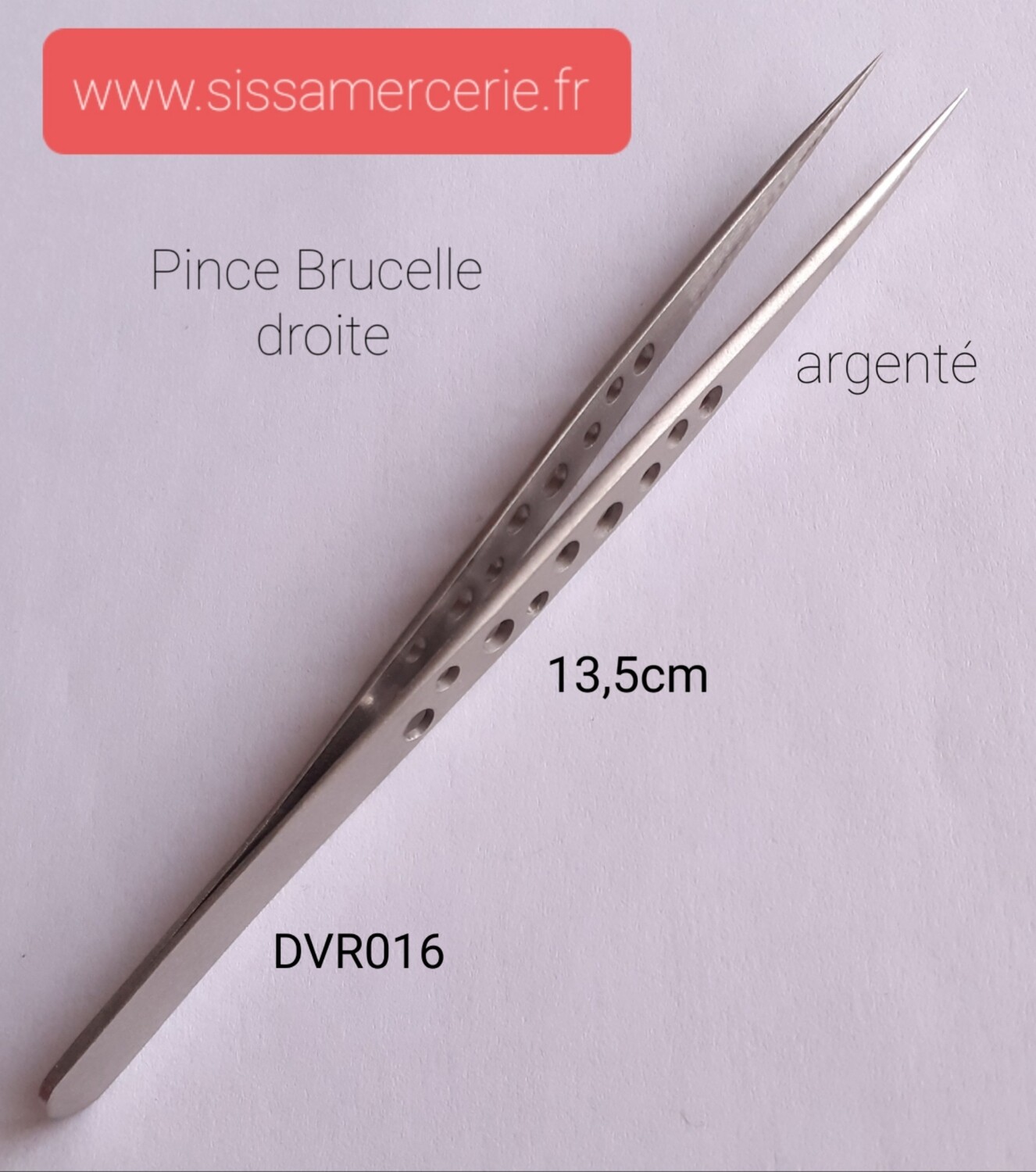 Pince Brucelle droite argenté 13,5cm