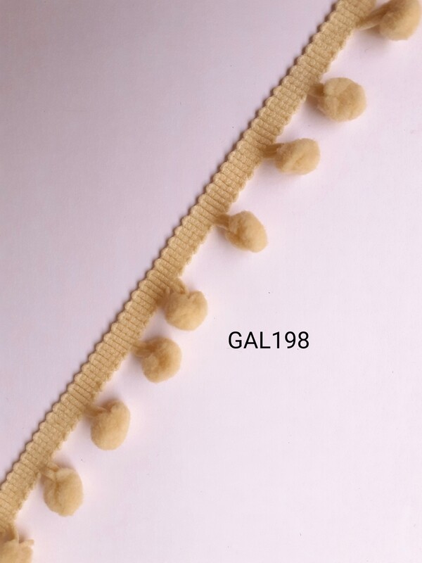 Galon 2,1cm pompons jaune clair Galon 2,1cm pompons jaune clair