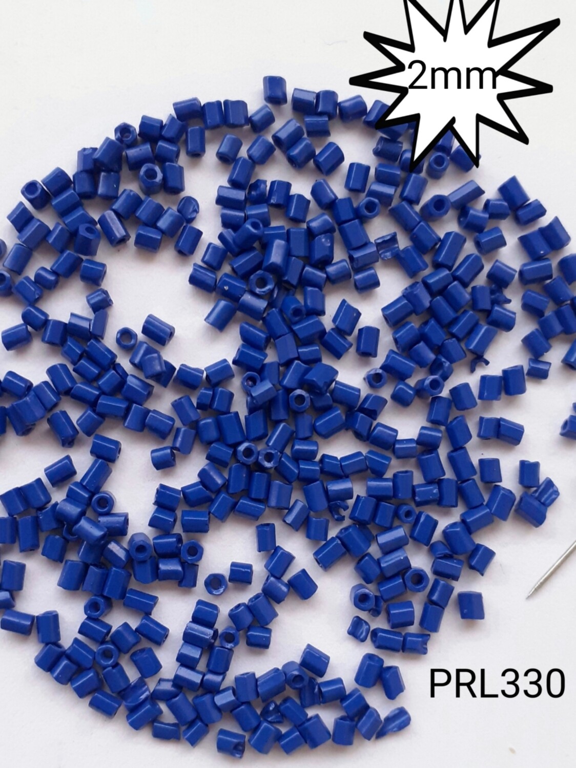 1200 perles demi tube 2mm en verre / 17 couleurs