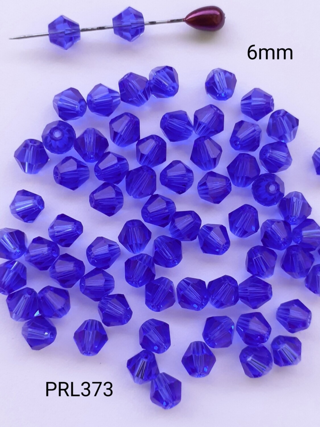 30 perles toupie verre 6mm 5 couleurs, Couleur: bleu nuit
