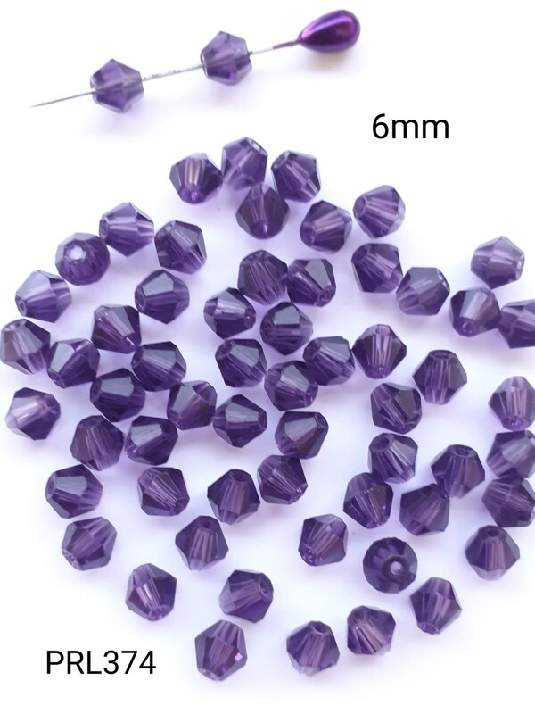 30 perles toupie verre 6mm 5 couleurs