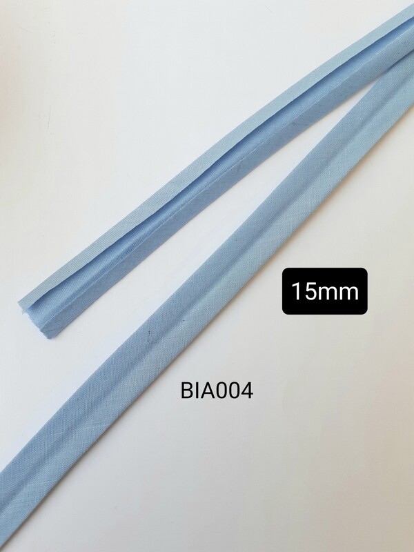 Biais 15mm coton bleu gris Biais 15mm coton bleu gris