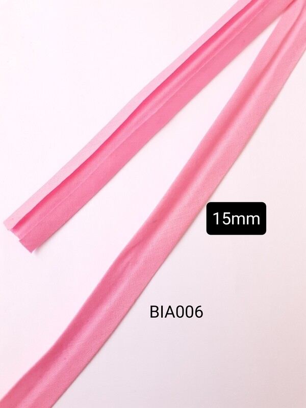 Biais 15mm coton rose neutre Biais 15mm coton rose neutre